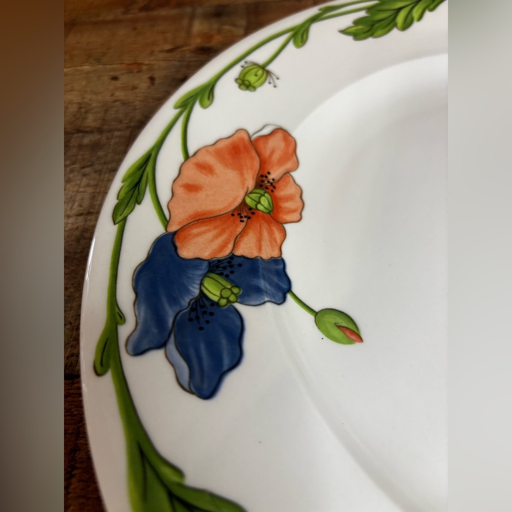 Villeroy & Boch AMAPOLA Chop Plate Round Serving Platter 12.5" Poppies - Picture 6 of 9